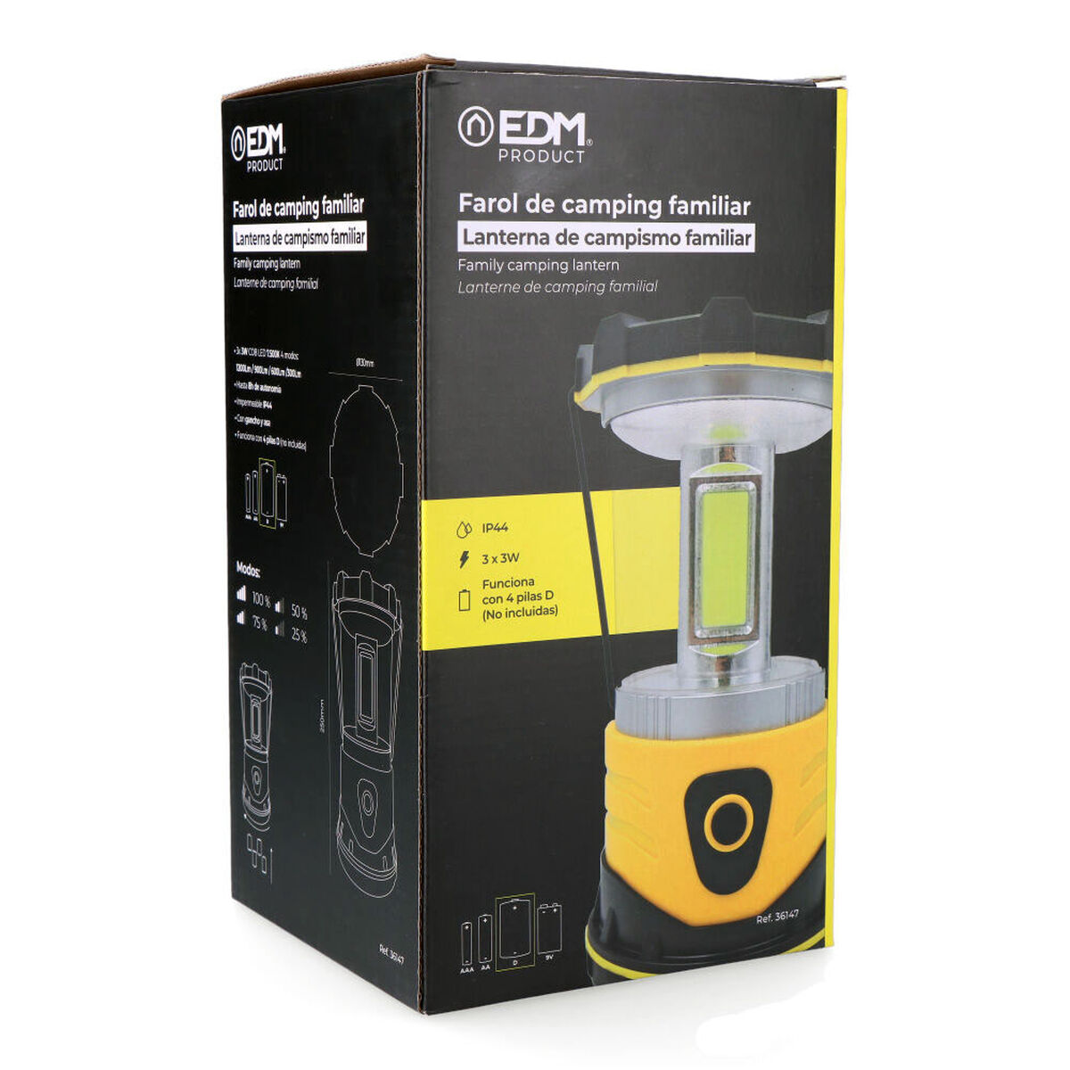 Lanternă LED EDM 36147 Galben 9 W 1200 Lm Clasic Camping